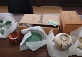 薩摩焼花瓶、茶器揃